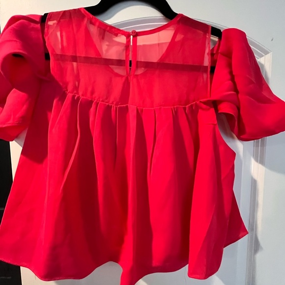 ~The Vintage Shop~ Red Ruffled Women's Top - Picture 5 of 7